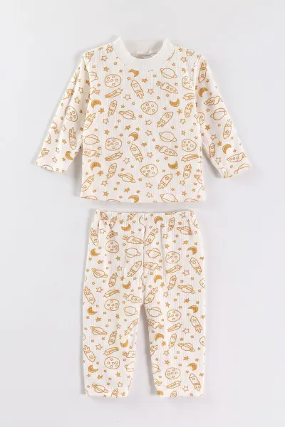 hardal-beyaz-1-3-yas-uzay-desenli-raporlu-cocuk-pijama-takim-477270