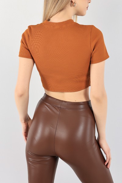 Hardal Bisiklet Yaka Fitilli Crop 97030