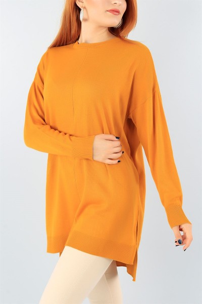 Hardal Cep Detay Triko Tunik 42132