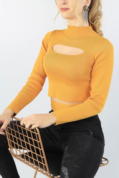 Hardal Dekolte Detay Bayan Triko 53700