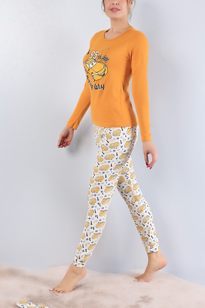 Hardal Desenli Bayan Pijama Takımı 77712