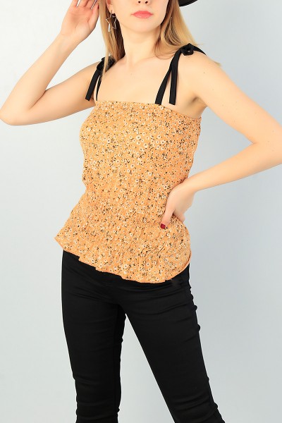 Hardal Desenli Beli Gipeli Bluz 67077