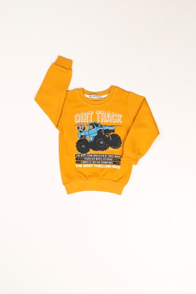 Hardal Dırt Track Baskılı Şardonlu Erkek Çocuk Sweat 80958