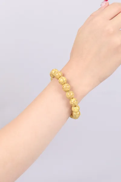 Hardal Doğal Taş Unisex Lastikli Bileklik 468941