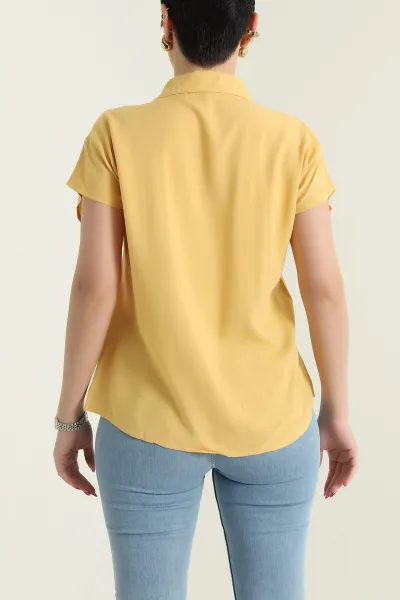 Hardal Dokuma Kadın Gömlek 435593