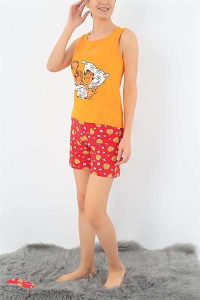 Hardal Garfield Baskılı Pijama Takımı 32713