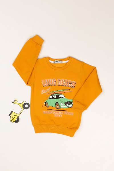 Hardal İçi Şardonlu Long Baskılı Erkek Çocuk Sweat 81167