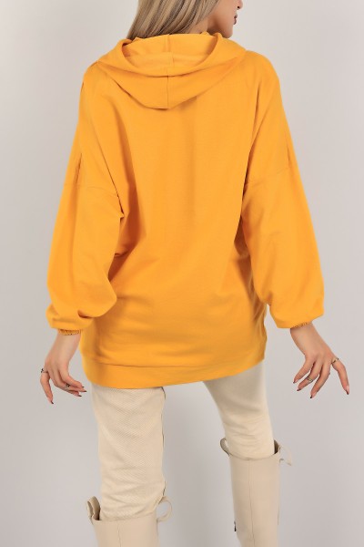 Hardal Kapüşonlu İki İp Sweat Tunik 142988