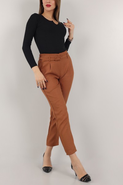 Hardal Kemerli Yün Efekt Bayan Pantolon -T 149007