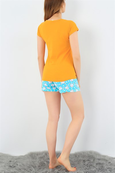 Hardal Likralı Bayan Pijama Takımı 34480