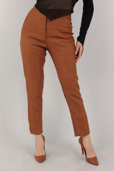 Hardal Pensli Cepsiz Yün Efek Pantolon -T 149096