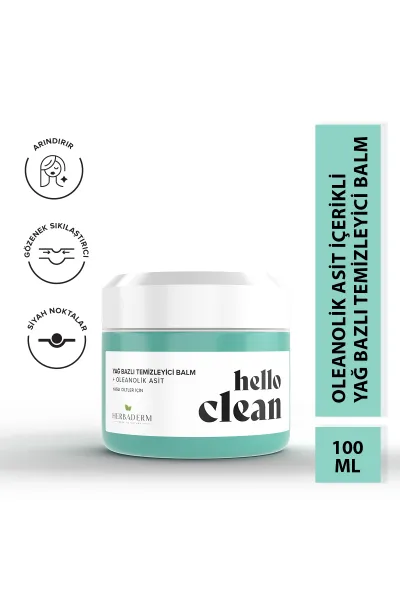 Herbaderm Hello Clean Yağ Bazlı Temizleyici Balm Gözenek Karşıtı Ve Oleanolik Asit 100 Ml 280210