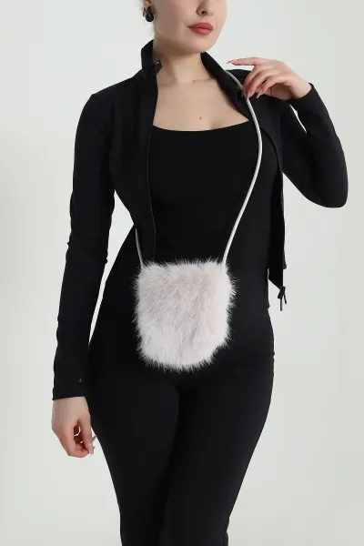 İçi Kadife Astarlı Kadın Mini Peluş Çanta 494231