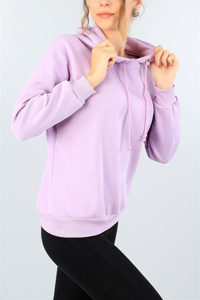 İçi Şardonlu Lila Bayan Sweat 41909