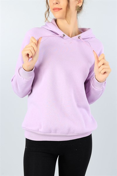 İçi Şardonlu Lila Bayan Sweat 41909