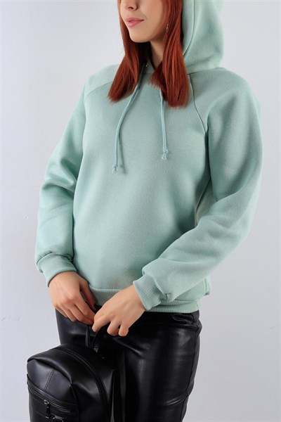 İçi Şardonlu Su Yeşili Bayan Sweat 41899