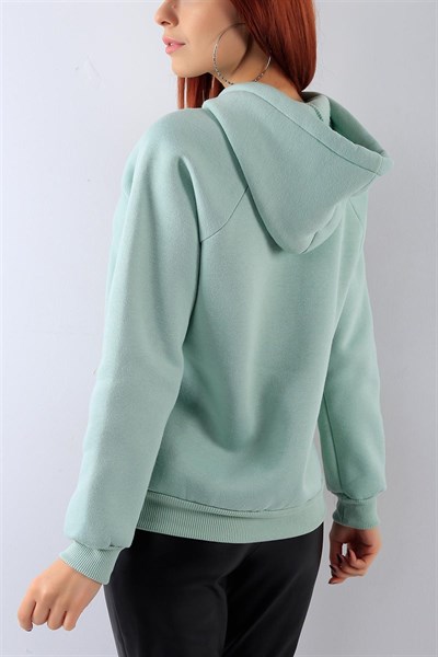 İçi Şardonlu Su Yeşili Bayan Sweat 41899