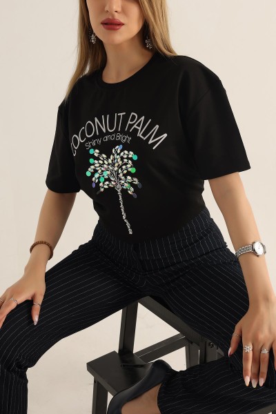 İki İp Pul İşlemeli Tişört 177090