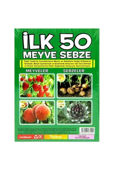 İlk 50 Meyve Ve Sebze Eğitici Çocuk Oyun Kartları 339412