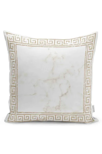 Altın 43x43 Dijital Baskılı Fermuarlı Modern Kırlent Kılıfı 252255