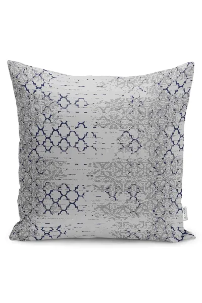 Gri 43x43 Dijital Baskılı Fermuarlı Modern Kırlent Kılıfı 252275