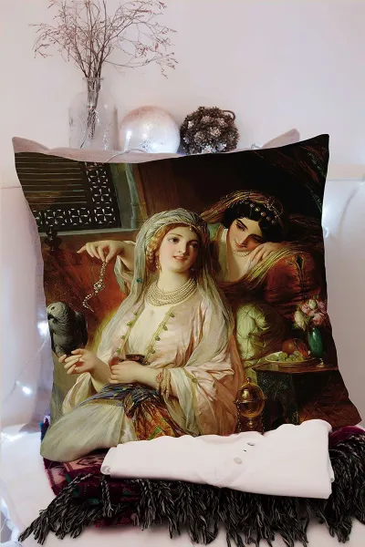 43x43cm Çift Taraflı Dijital Baskılı Dekoratif Modern Yastık Kırlent Kılıfı 229438