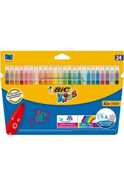 Bic Kids Kid Couleur Yıkanabilir Keçeli Boya Kalemi 24 Renk 273958