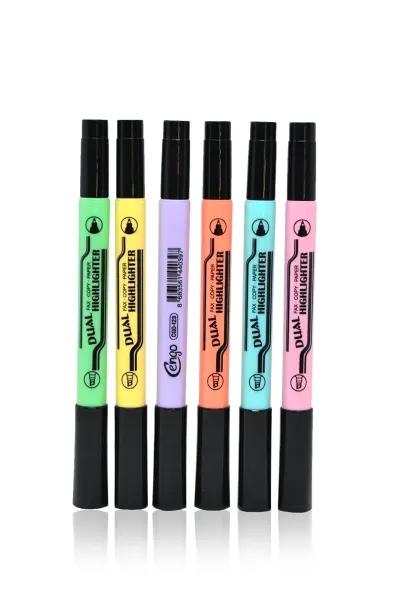 Cengo Çift Taraflı Pastel Renk Fosforlu İşaretleme Kalemi 6'lı Set 273910