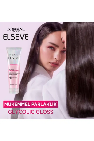 Elseve Glycolic Gloss Mükemmel Parlaklık için Pürüzsüzleştirici Saç Kremi 150ml 260142