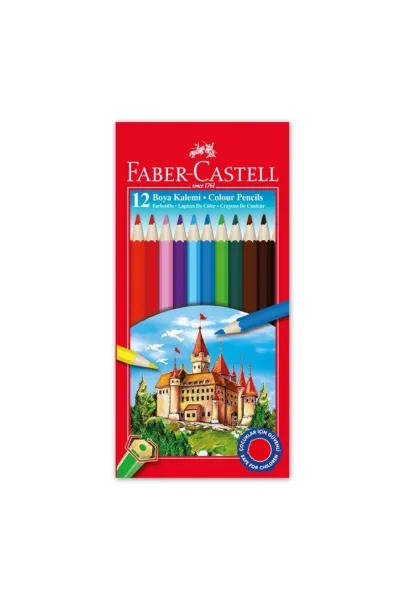 Faber Castell 12 Renk Tam Boy Kuru Boya Kalemi 274015