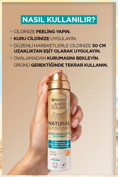 Garnier Ambre Solaire Natural Bronzer Güneşsiz Bronzlaştırıcı Sprey 150ml 260427
