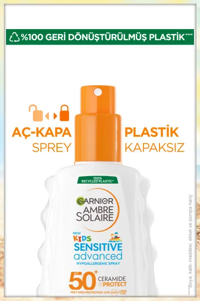 Garnier Ambre Solaire Sensitive Advanced Çocuk Hipoalerjenik Güneş Koruyucu Sprey Spf50 150ml 260378