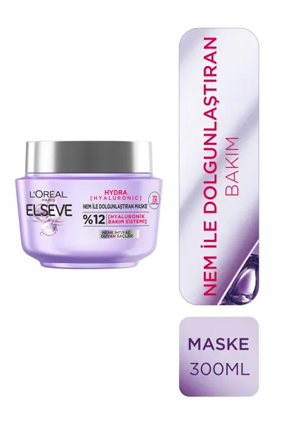 L'Oréal Paris Elseve Hydra [Hyaluronic] 72 Saat Nem ile Dolgunlaştıran Maske 300ml 275549