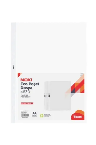 Noki A4 Eko Şeffaf Poşet Dosya 100lü  274605