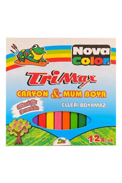 Nova Color Trimax 12 Renk Üçgen Mum Boya 273875