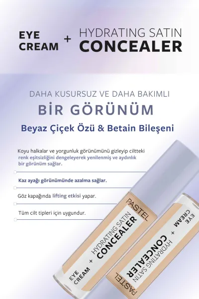 Pastel Eye Cream + Hydrating Satin Concealer - Göz kremi + Göz Altı Kapatıcısı 66 Deep Medium 250966