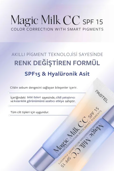 Pastel Magic Milk CC SPF 15 - Cilt Tonu Eşitleyici SPF 15 CC Krem 51 Medium Deep 250959