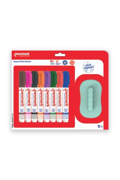 Penmark Tahta Kalem Seti / 8 Renk + Tahta Silgisi - Blisterli 273917