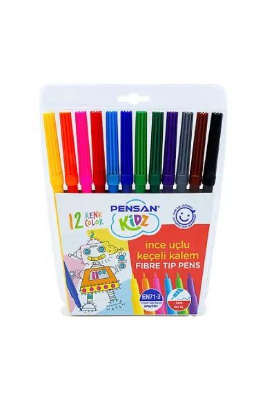 Pensan Kidz Keçeli Kalem İnce Uçlu 12 Renk 273600