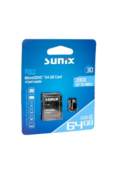 Sunix 200X Up To MB/s Class 10 MicroSHDC 64 GB Hafıza Kartı 290315