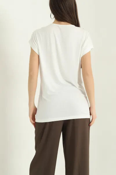 İncili Dantelli Çilek Bluz 334549