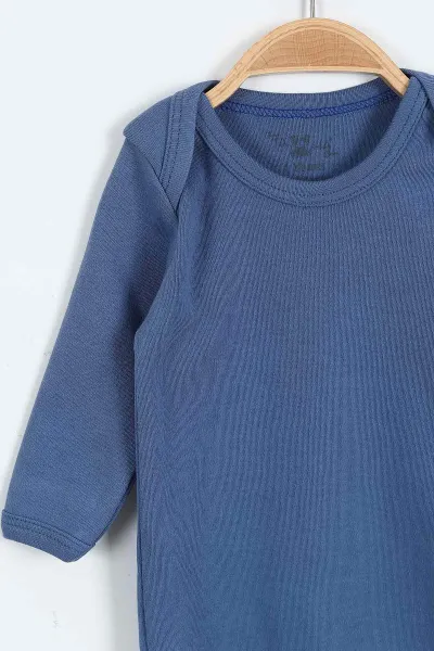 İndigo (1-3 Yaş   ) Uzun Kol Düz Bebek&Çocuk  Çıtçıtlı Badi 401351