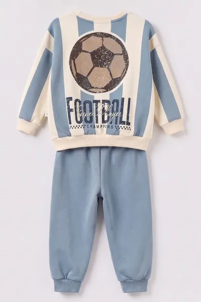 İndigo (1-5 Yaş)   Futbol Topu  Baskılı 3 İp Şardonlu Erkek Çocuk Kışlık Takım 493798