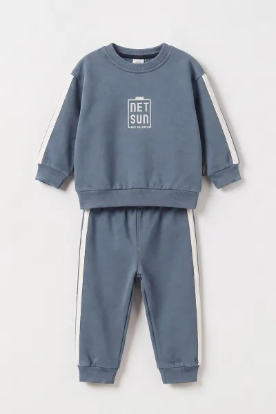 İndigo (1-5 Yaş) New Balance Baskılı 3 İp Şardonlu Erkek Çocuk Kışlık Takım 497430