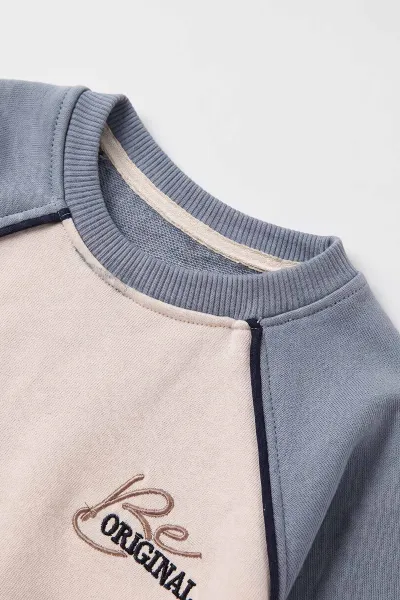 İndigo (1-5 Yaş) Reglan Kol Kıl Biyeli Nakışlı 3 İp Şardonlu Erkek Çocuk Kışlık Takım 482610