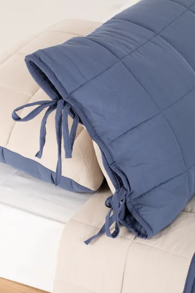 İndigo 190x225 cm Düz Renk Çift Taraflı Pamuklu Yatak Örtüsü Tek Kişilik 288834