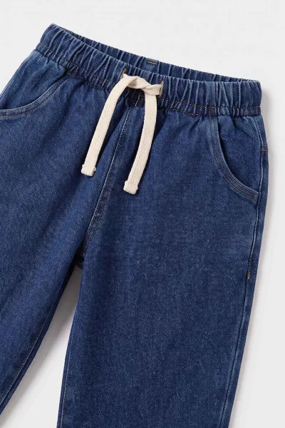 İndigo (2-5 Yaş)Yakalı Düğmeli Kot Pantolonlu Erkek Çocuk Takım 478980