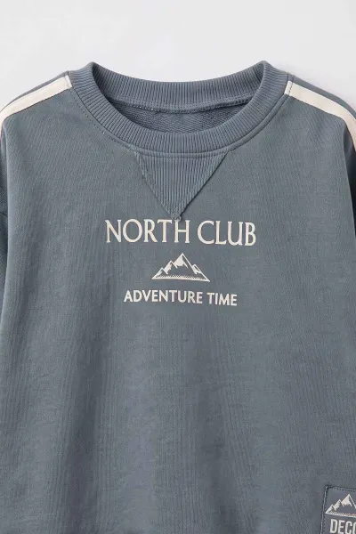 İndigo (2-6 Yaş) Adventure Time Nakışlı 3 İp Şardonlu Erkek Çocuk Kışlık Takım 497742