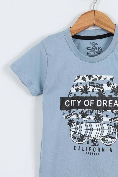 İndigo (2-9 Yaş)City Of Dream Baskılı Şortlu Erkek Çocuk Yazlık Takım 354098