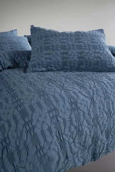 İndigo 200x220 Cm Bella Home Çift Kişilik Kristal Jakarlı Nevresim Takımı - Zarif Desen & Premium Kalite 475810